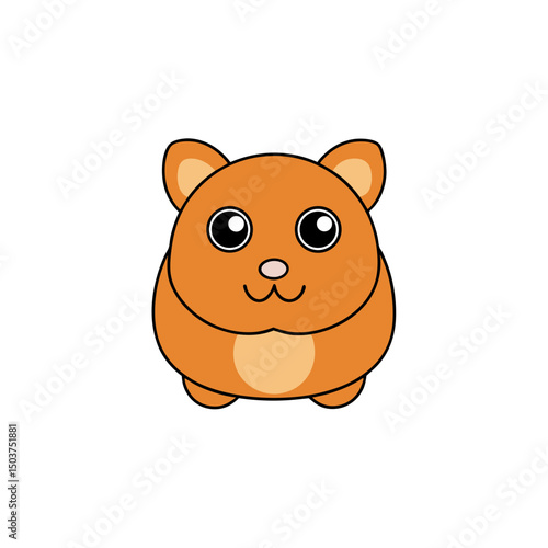 Cute Hamster Doodle Vector Clip Art on White Background for Pet Shops