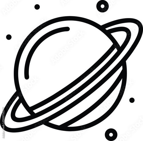 uranus icon outline vector illustration