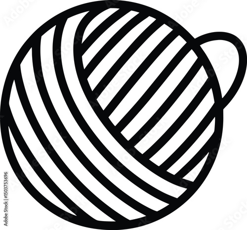yarn skein icon outline vector illustration