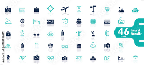 Tourism and Adventure Icon Bundle – Vector Travel Essentials Pack.