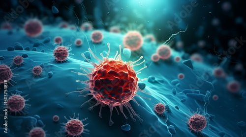 Cancer cell. Medical concept.