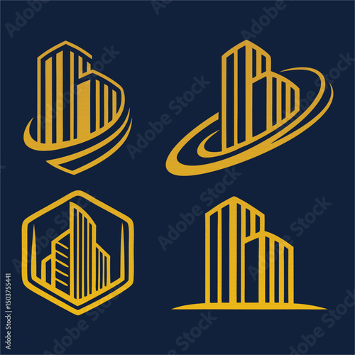  Set of Modern Building Logos