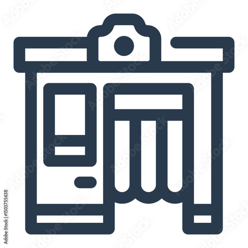 Photo Booth with Curtain and Camera Panel