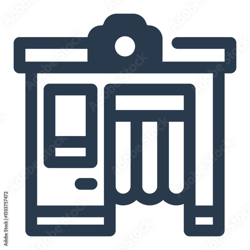 Photo Booth with Curtain and Camera Panel