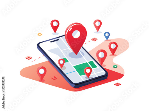 Wallpaper Mural Smartphone gps navigation app map isolated on white background
 Torontodigital.ca