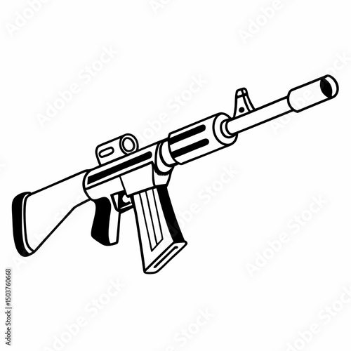 assault rifle vector