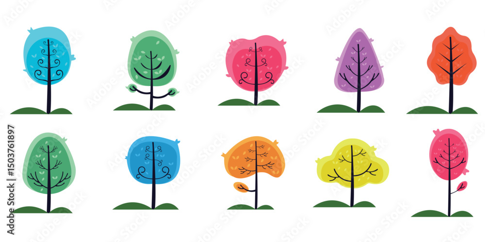 Obraz premium Cute Tree Clipart