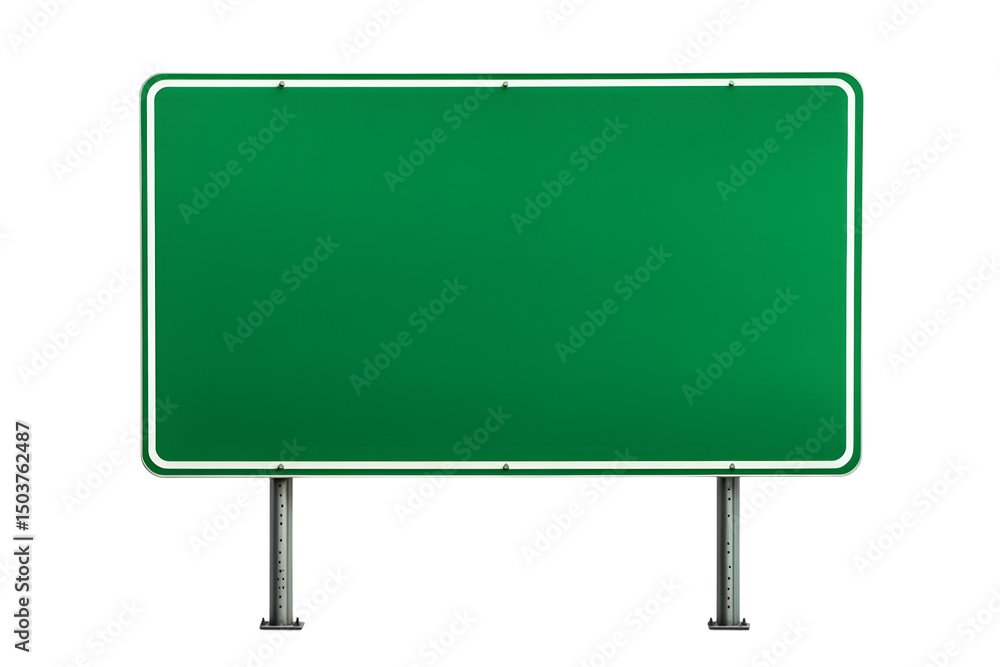 Blank green road sign or Empty traffic signs isolated on white background. Objects clipping path. Ai Generated Images Blank green road sign or Empty traffic signs isolated on white background. Objects clipping path. Ai Generated Images