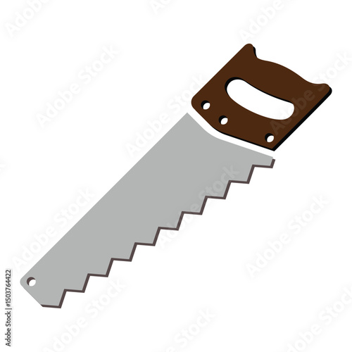 wood saw vector icon, handsaw icon in flat design