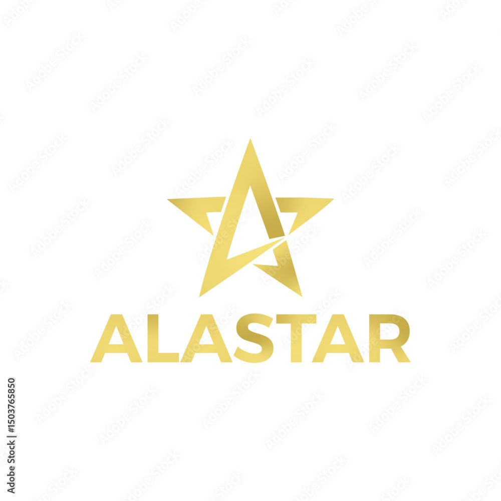 Obraz premium Clean and radiant Star logo featuring a bold star icon with sleek lines, ideal for brands in entertainment, education, fashion, or tech aiming to convey excellence, success, and inspiration. 