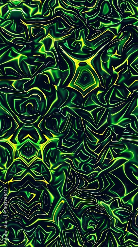 Obraz premium Seamless texture with neon glitch effects and acid color scheme, perfect for chaotic compositions and energetic digital layouts.