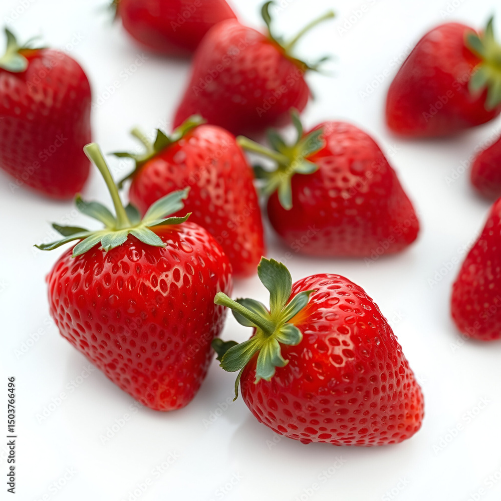strawberries on white background strawberries on white background