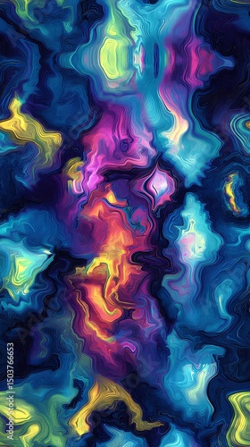 Wallpaper Mural Seamless texture with neon glitch effects and acid color scheme, perfect for chaotic compositions and energetic digital layouts. Torontodigital.ca