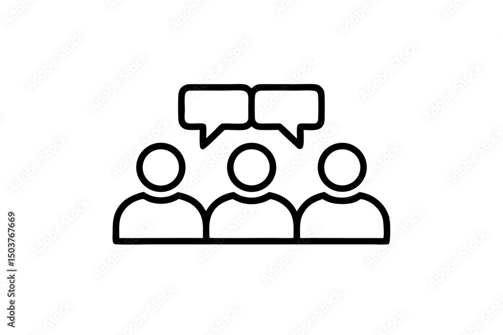 Discussion Forum icon vector silhouette illustration isolated on white background Discussion Forum icon vector silhouette illustration isolated on white background