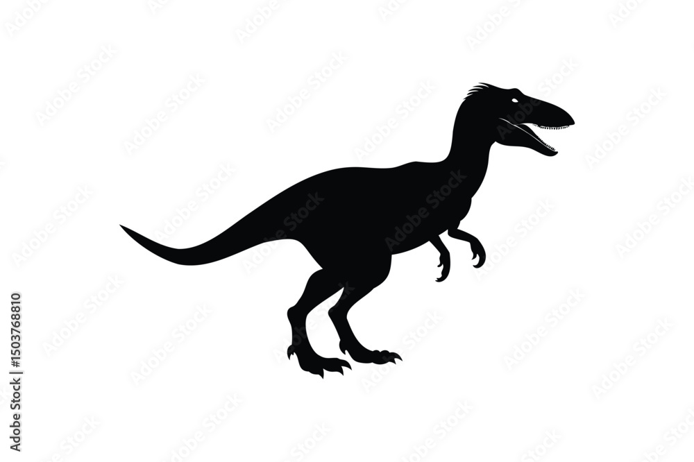 Fototapeta premium Dinosaur silhouette on white background