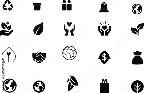 eco badge icon, minimal sustainable vector, fair production icons,