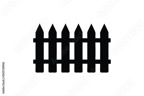 Fence icon silhouette on white background