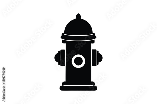 Fire Hydrant icon silhouette on white background