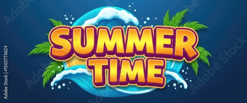 Editable “Summer Time” vector text effect, perfect for summer season events