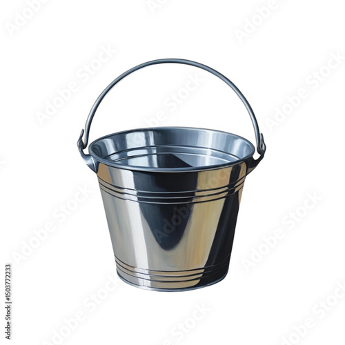 metal bucket isolated on white