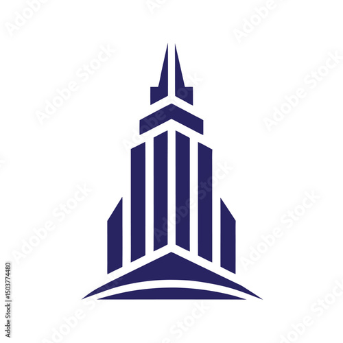 Colorful Urban Real Estate Logo with House and Skyscrapers