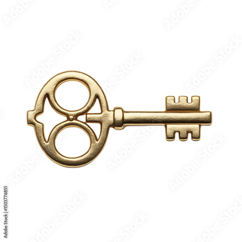 golden key isolated on white