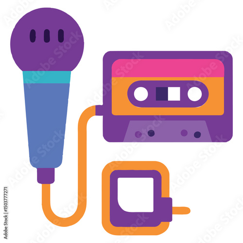 Cassette Adapter, Cassette Adapter 90s nostalgic illustration, nostalgic 1990s colorful clipart, 90s nostalgic design sublimation
