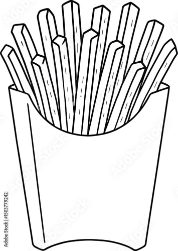 Fries in Crisp Golden Perfection on White Background