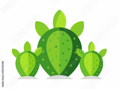 Prickly pear cactus collection vector, Flor en nopales vector illustration