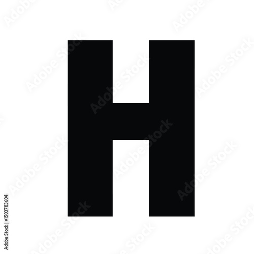 Bold black capital letter h alphabet font