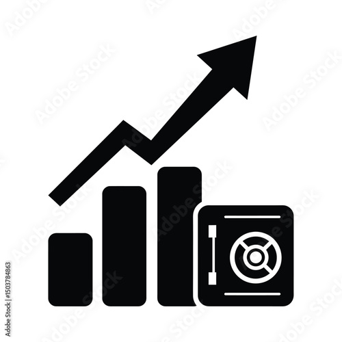 Growing investments safe financial growth graph
