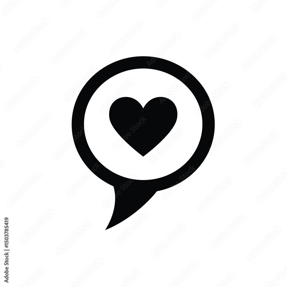 Love heart speech bubble icon graphic design Love heart speech bubble icon graphic design