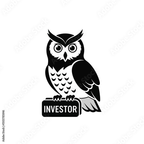 Wise owl investor financial symbol logo design