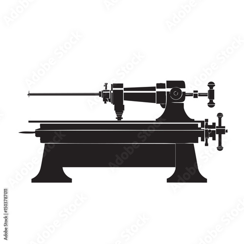 Lathe silhouette isolated on white background