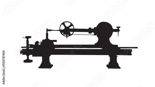 Lathe silhouette isolated on white background
