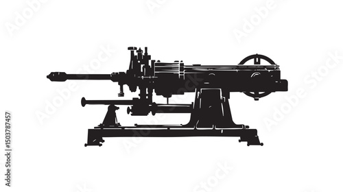 Lathe silhouette isolated on white background