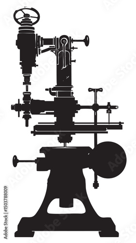 Lathe silhouette isolated on white background