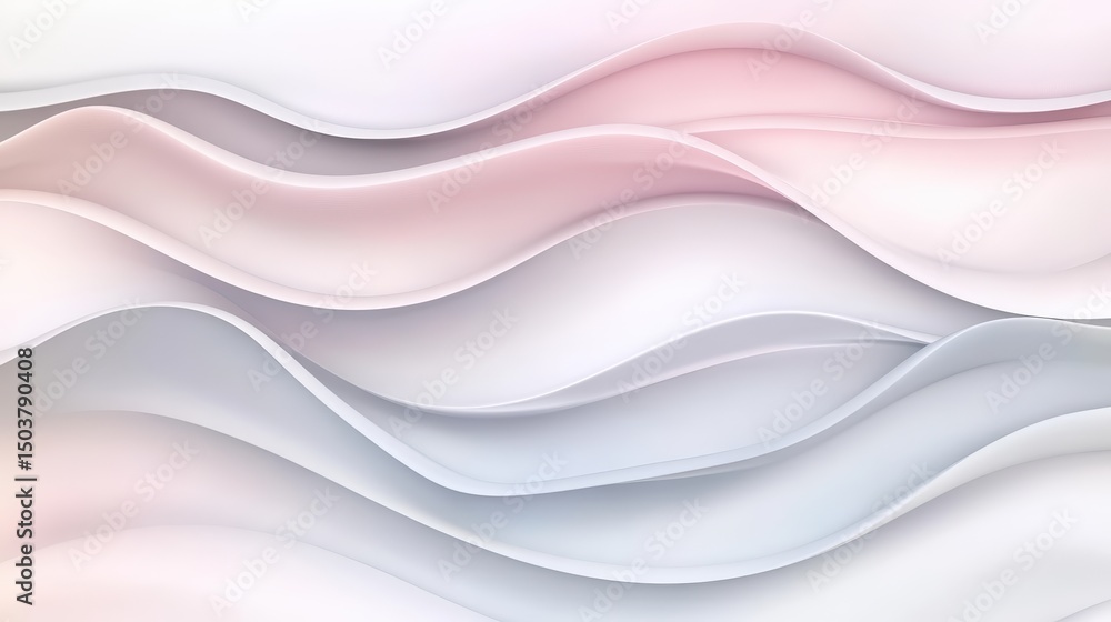 Obraz premium Soft Gradient Waves in Pale Pink and Gray Textures for Backgrounds