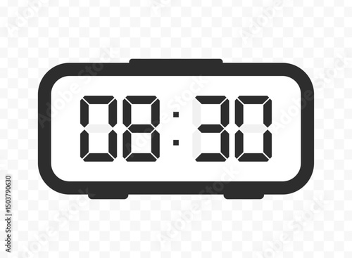 Vector illustration of half past eight digital clock icon sign and symbol. colored icon for website design .Simple design on transparent background.