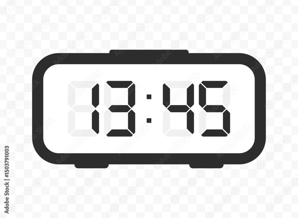 Vector illustration of quarter to fourteen digital clock icon sign and symbol. colored icon for website design .Simple design on transparent background. Vector illustration of quarter to fourteen digital clock icon sign and symbol. colored icon for website design .Simple design on transparent background.