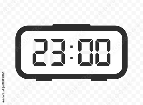 Vector illustration of twenty-three o'clock digital clock icon sign and symbol. colored icon for website design .Simple design on transparent background.