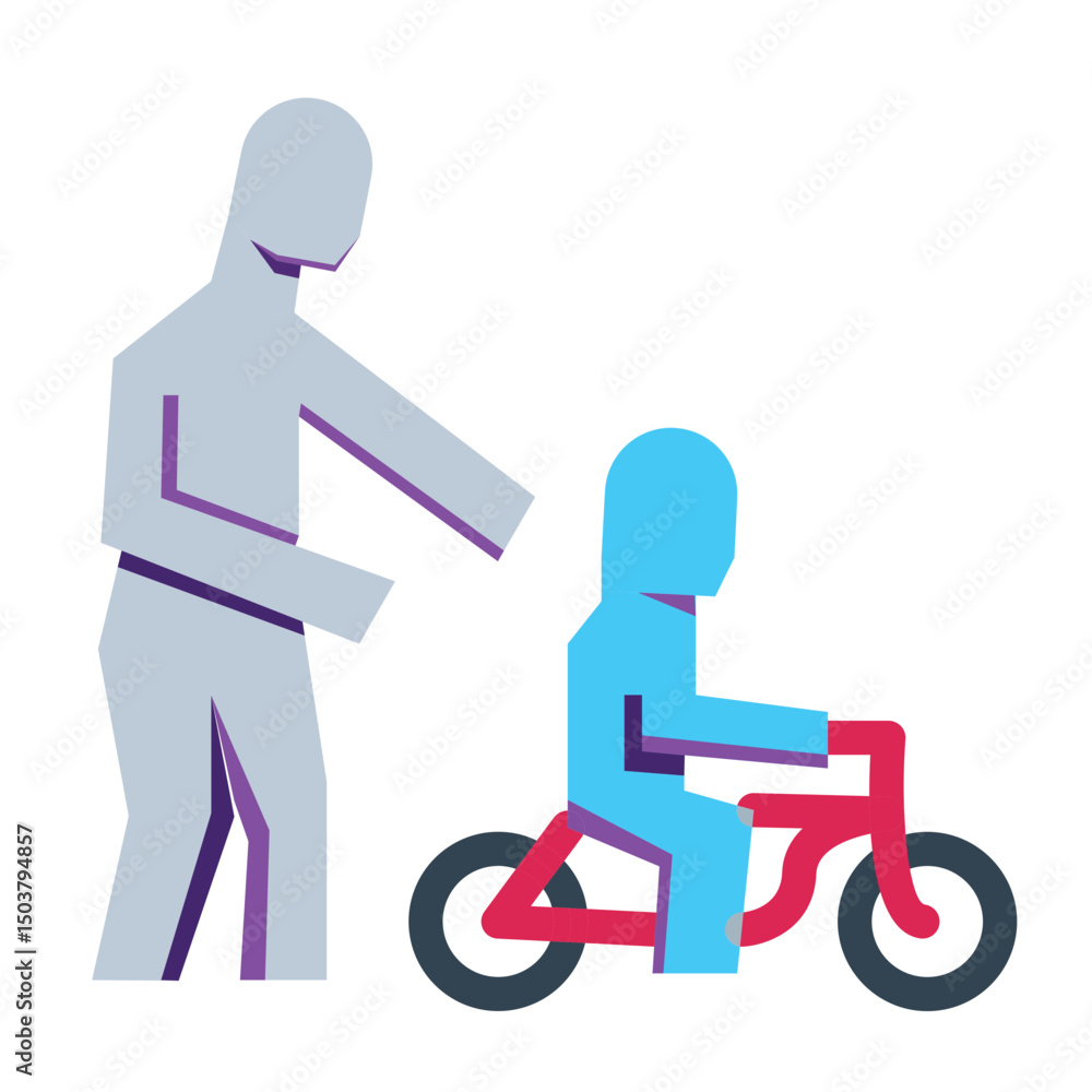 Fototapeta premium Father's Day Bicycle Ride Icon