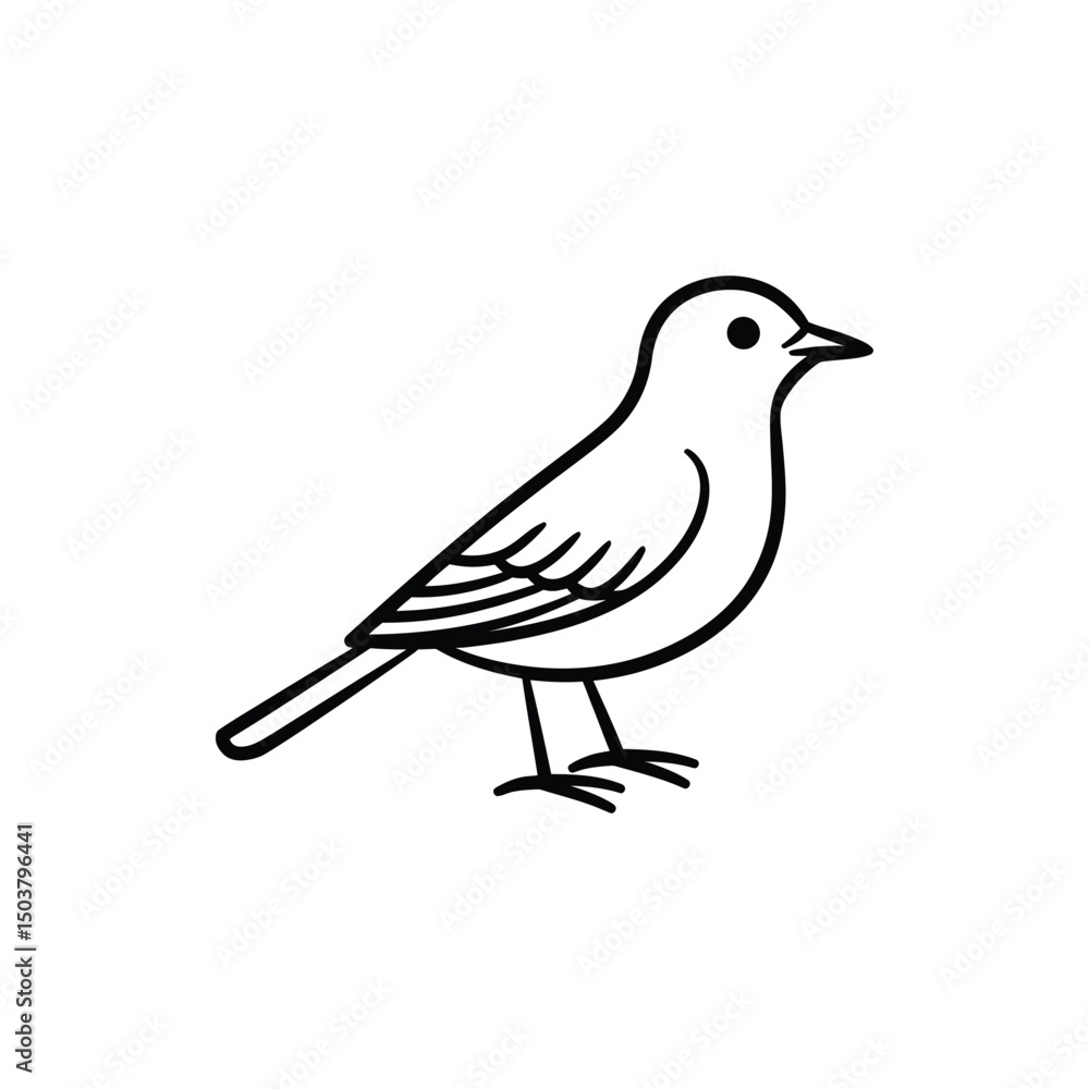 Obraz premium Minimal lark bird line art vector