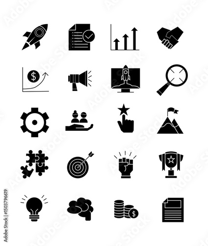 Start-Up Glyph Icon Set 1