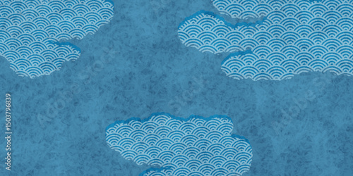 和柄　青　文様　背景
