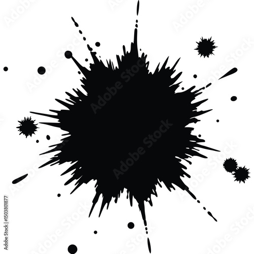 Abstract black blot illustration symbolizing disruption on a white background