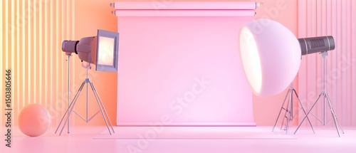 A room with a white wall and a pink plant
