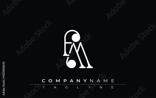 FM Typography Logo Design. Stylish monogram design depiction featuring the letters F and M combined in an artistic signature style, delivering a unique and creative visual representation.