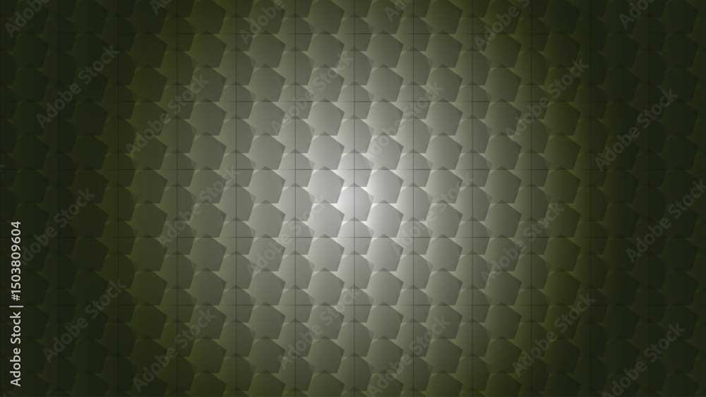 Fototapeta premium Green Geometric Pentagon Pattern Background with Gradient Lighting