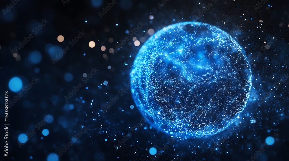 Abstract blue planet with particles. 3d rendering, 3d illustration. Abstract blue planet with particles. 3d rendering, 3d illustration.